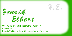 henrik elbert business card